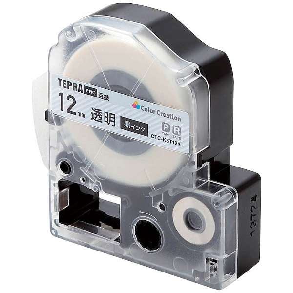 ELECOM CTC-KST12K [ テプラPRO テープカートリッジ・透明ラベル/黒インク・12mm幅 ]