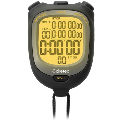 DRETEC SW-123BK ブラック ストップウォッチ 「スピールL」 DRETEC SW-123BK ブラック ストップウォッチ 「スピールL」