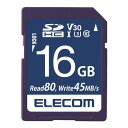 ELECOM MF-FS016GU13V3R SDHCカード データ復旧サービス付 ビデオスピードクラス対応 UHS-I U3 80MB s 16GB メーカー直送