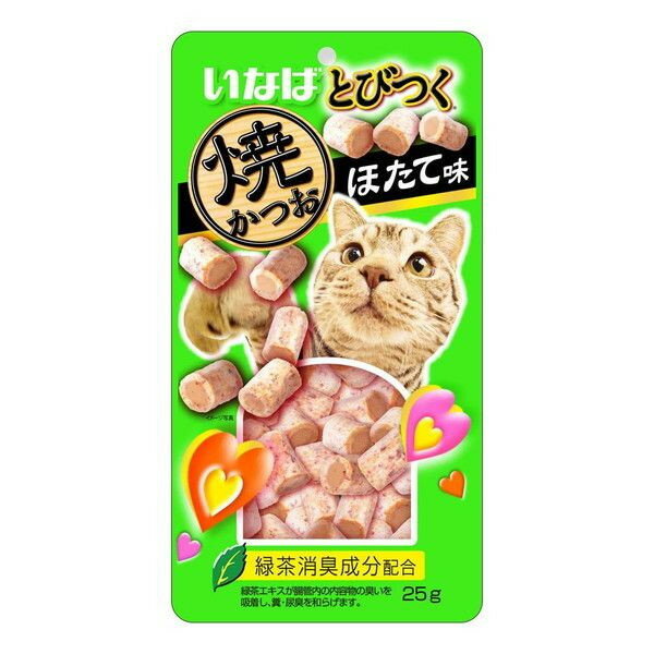 いなばペットフード とびつく おやつ 猫用 25g 保存料不使用 スナック 焼かつお ほたて味 エクプラ特選