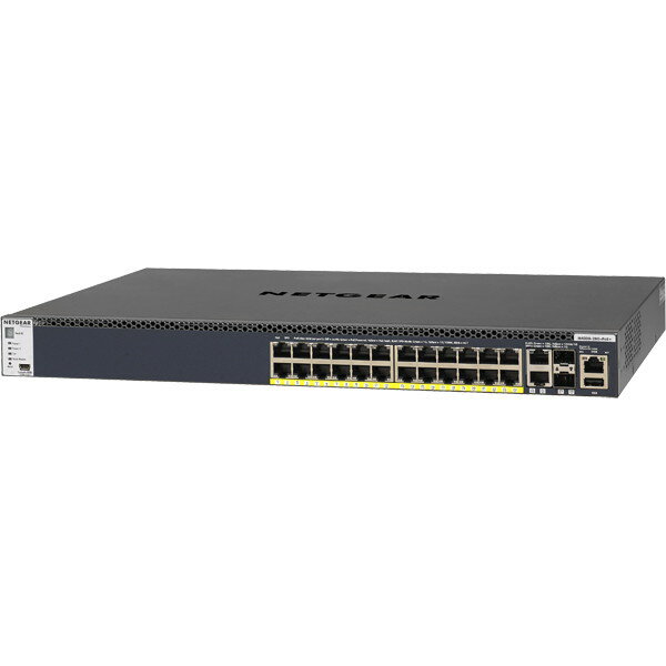 NETGEAR GSM4328PA-100AJS [M4300-28G-PoE+ 1000BASE-T 24ポート（PoE+対応） + 10GBASE-T 2ポート + 10G SFP+ 2スロット Layer3マネージスイッチ（スタッカブル） 480W budget]