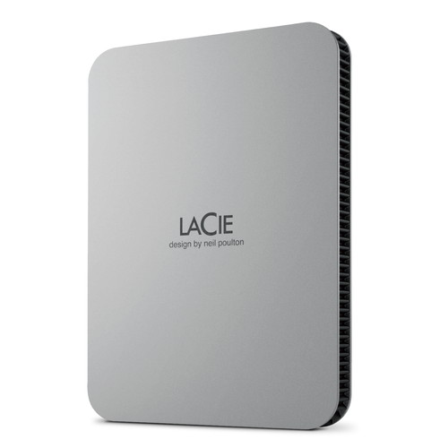 ELECOM STLP2000400 LaCie 外付け HDD 2TB ポータブル Mobile Drive USB3.2 USB Type-C×1 3年保証 ムーン・シルバー