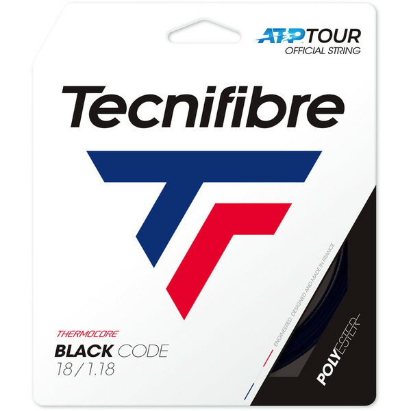 Tecnifibre (テクニファイバー) 硬式テニス用 ガット BLACK CODE ブラック 1.18mm TFSG401 BK