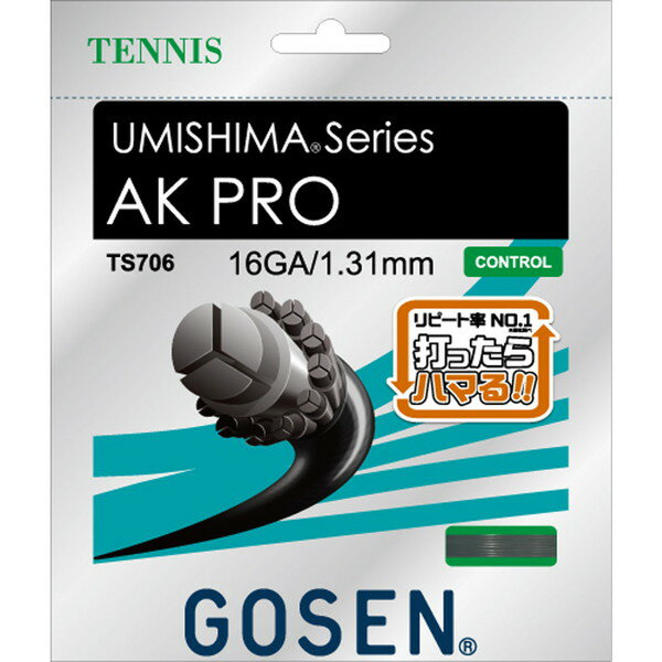 GOSEN (ゴーセン) 硬式テニス用 ガット ウミシマ AKプロ16 ブラック 1.31mm TS706BK