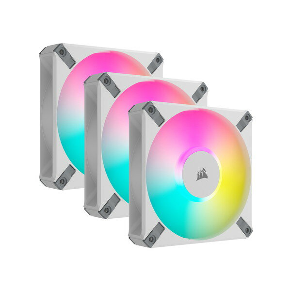 Corsair CO-9050158-WW ホワイト CORSAIR AF120 RGB ELITE WHITE Triple Pack with Lighting Node CORE XT PWMファン(120mm) コントローラー付属モデル アウトレット エクプラ特割