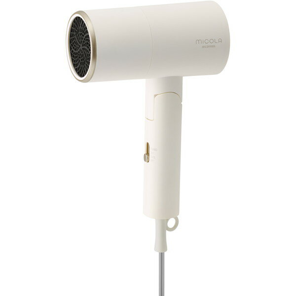 ドライヤー アイリスオーヤマ アイリス ミコラ 大風量 マイナスイオン 収納 コンパクト 冷風 軽量 折りたたみ ヘアケア オフホワイト プレゼント ギフト M...