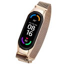 ELECOM SW-XI221BDSSMRG ローズゴールド [Xiaomi Mi Smart Band 6 / 5 交換バンド ベルト ステンレス 通気性 耐久性]