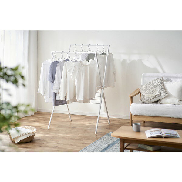 アイリスオーヤマ STMX-770 ホワイト 簡単組立スタイル物干し メーカー直送