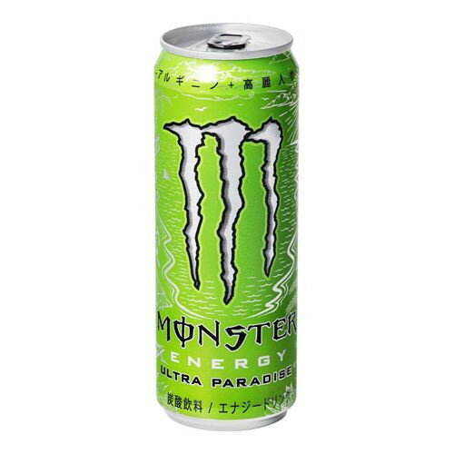 ご注文前にご確認ください※ 12時から14時の時間帯指定はできません。ご指定の場合は14時から16時にて手配いたします。商品説明★ ゼロシュガー、ゼロカロリーの大人向けモンスター。アメリカで人気のキウイ&ライムフレーバーキウイ/ライム、そしてキューカンバーフレーバーを絶妙にブレンドしました。※メーカーの都合により、パッケージ・仕様・成分・生産国等は予告なく変更になる場合がございます。※上記理由でのご返品はお受けできませんので、事前お問合せなどご注意のほど宜しくお願いいたします。スペック* 総内容量：355ml* 商品サイズ：57×57×155* 成分：高麗人参根エキス(米国製造)、L-カルニチンL-酒石酸塩、塩化Na、ガラナ種子エキス/クエン酸、炭酸、クエン酸Na、保存料(安息香酸Na)、L-アルギニン、香料、甘味料(アセスルファムK、スクラロース)、カフェイン、乳化剤、ナイアシン、安定剤(アラビアガム)、パントテン酸Ca、イノシトール、ビタミンB6、着色料(黄色4号、青色1号)、ビタミンB12* 生産国：日本* 単品JAN：4897036692707