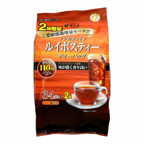 ご注文前にご確認ください※ 12時から14時の時間帯指定はできません。ご指定の場合は14時から16時にて手配いたします。商品説明★ 茶葉は、香り高いプレミアムグレード原料使用。原料をカットしてさらに味の濃さと香りを高めたお徳用ルイボスティー。カップやマイボトルで簡単に飲めるノンカフェイン飲料。チャック袋を採用。※メーカーの都合により、パッケージ・仕様・成分・生産国等は予告なく変更になる場合がございます。※上記理由でのご返品はお受けできませんので、事前お問合せなどご注意のほど宜しくお願いいたします。スペック* 総内容量：34袋* 商品サイズ：40×140×240* 成分：ルイボス* 単品JAN：4971617050428