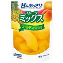 ご注文前にご確認ください※ 12時から14時の時間帯指定はできません。ご指定の場合は14時から16時にて手配いたします。商品説明★ V.C100mg入り、そのままでもデザートのトッピングにも※メーカーの都合により、パッケージ・仕様・成分・生産国等は予告なく変更になる場合がございます。※上記理由でのご返品はお受けできませんので、事前お問合せなどご注意のほど宜しくお願いいたします。スペック* 総内容量：180g* 商品サイズ：50×110×155* 成分：果実(みかん(中国)、パインアップル(フィリピン)、黄もも(中国))、ぶどう糖果糖液糖、オレンジ濃縮果汁/ビタミンC、クエン酸、甘味料(ステビア)、香料* 生産国：日本* 単品JAN：4902560160575