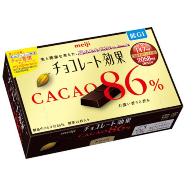 ご注文前にご確認ください※ 12時から14時の時間帯指定はできません。ご指定の場合は14時から16時にて手配いたします。商品説明★ カカオ分86%の高ポリフェノールチョコレートです。※メーカーの都合により、パッケージ・仕様・成分・生産国等は予告なく変更になる場合がございます。※上記理由でのご返品はお受けできませんので、事前お問合せなどご注意のほど宜しくお願いいたします。スペック* 総内容量：70g* 商品サイズ：40×130×80* 成分：カカオマス、ココアパウダー、砂糖、ココアバター、乳化剤、香料、(原材料の一部に乳成分、大豆を含む)* 単品JAN：4902777004129