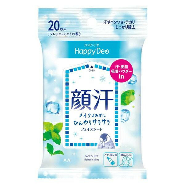 ご注文前にご確認ください※ 商品パッケージや仕様につきまして、予告なく変更されることがございます。商品説明★ ほてった肌も瞬時にクールダウン(冷涼成分※1配合)★ ベタつき・テカリを除去してサラサラ肌へ(皮脂吸着パウダー※2・汗吸着パウダー※3 W配合)★ うるおい成分配合。乾燥を防ぐ。★ ファンデよれずにメイク直しキマる。★ 「心地よい使用感」で気分アガル♪★ さっぱりとした、ほのかなリフレッシュミントの香り。こんなときに!汗をかいたとき、テカリやベタつきが気になるとき、メイク直し前、すっぴん時、リフレッシュしたいとき。※メイク時は肌をこすらないようにし、やさしく押さえてお使いください(崩れたメイクがシートにつく場合があります)。※すっぴん時は汗・皮脂が気になるところをふき取ってください。パラベンフリー。※1 メントール※2 シリカ※3 結晶セルロース【使用方法】・メイク時は肌をこすらないようにし、やさしく押さえてお使いください(崩れたメイクがシートにつく場合があります)・すっぴん時は汗・皮脂が気になるところをふき取ってください・表面のシールを「▽」のところから開け、1枚ずつ取り出してお使いください・中味の乾燥を防ぐためご使用後はシールをもとのようにしっかり閉めてください【注意事項】・お肌に異常が生じていないかよく注意して使用してください。傷や湿疹等異常のあるときは使わないでください、刺激、色抜け(白斑等)、黒ずみ等の異常が出たら使用を中止し皮フ科医へご相談ください・揮発成分が目にしみることがあります・目の周り、唇、粘膜などへの使用は避けてください・目に入らないように注意し、入ったときはすぐに洗い流してください・メントールの冷感刺激に弱い方、アルコールに敏感な方、肌の弱い方は使用をお控えください・このシートは水に溶けませんので、水洗トイレには流さないでください・高温になるところには置かないでください・子供の手の届かないところに置いてください・カバンの中などで強く押されると、液がしみ出る場合があります・開封後はなるべく早めにお使いください※メーカーの都合により、パッケージ・仕様・成分・生産国等は予告なく変更になる場合がございます。※上記理由でのご返品はお受けできませんので、事前お問合せなどご注意のほど宜しくお願いいたします。スペック* 内容量：20枚* 成分：水、エタノール、グリセリン、メントール、イソボルニルオキシエタノール、シリカ、結晶セルロース、 PEG/PPG/ポリブチレングリコール-8/5/3グリセリン、DPG、シクロヘキサン-1.4-ジカルボン酸ビスエトキシジグリコール、PPG-6デシルテトラデセス-20、メチルグルセス-20、イソステアレス-20、クエン酸Na、クエン酸、フェノキシエタノール、香料* 生産国：日本【広告文責】エクスプライス株式会社 03-6632-9083【メーカー】マンダム【区分】日本製・化粧品