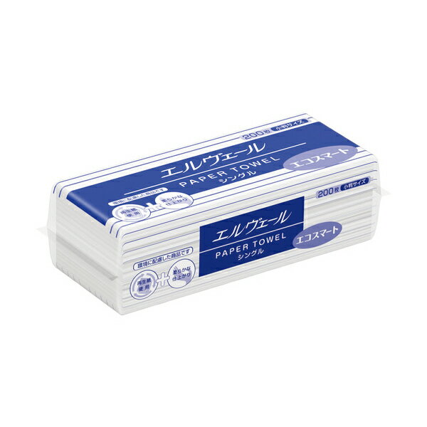 703511 エルヴェールペーパータオル エコスマート200枚小判