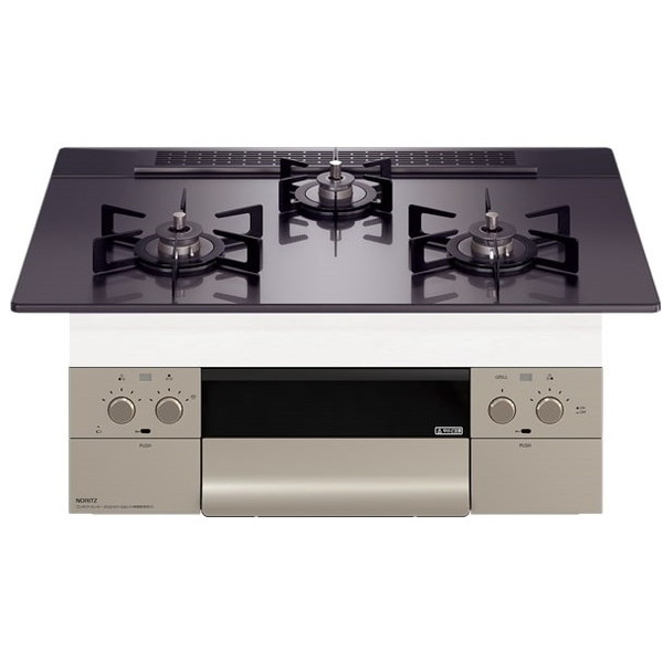 NORITZ N3WU3PWASQSTEC-LP Orche FLAT [ビルトインガスコンロ (プロパンガス用 3口 両側強火力 60cmタイプ)]
