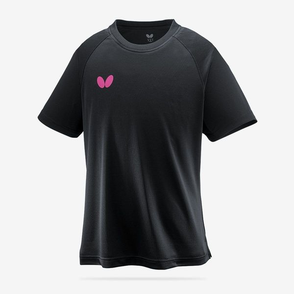 Butterfly バタフライ ウィンロゴ・Tシャツ II ブラック×ロゼ O 464209120103