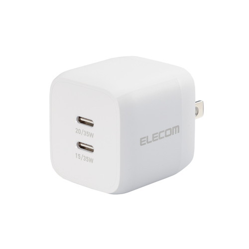 【5/15限定!エントリー&抽選で最大100%Pバック】 ELECOM MPA-ACCP4135WH USB Type-C 充電器 PD PPS対応 合計出力35W Type C×2 折りたた..