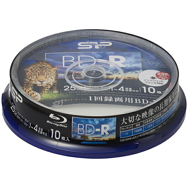 Silicon Power SPBDRV25PWB10S [録画用BD-R 1-4倍速記録対応 インクジェットプリンタ対応 10枚スピンドル]