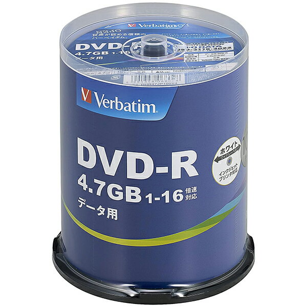 Verbatim DHR47JP100V4 DHR47JP100V4 [DVD-R Data 1回記録用 4.7GB 1-16倍速 100枚スピンドルケース100P IJP対応]