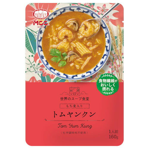 ご注文前にご確認ください※ 12時から14時の時間帯指定はできません。ご指定の場合は14時から16時にて手配いたします。商品説明★ えび、ヤングコーン、たけのこ、ふくろ茸、もち麦を加えた、魚介のうまみと唐辛子の辛味、ライムの酸味が効いたスープです。※メーカーの都合により、パッケージ・仕様・成分・生産国等は予告なく変更になる場合がございます。※上記理由でのご返品はお受けできませんので、事前お問合せなどご注意のほど宜しくお願いいたします。スペック* 総内容量：160g* 商品サイズ：30×110×160* 原材料：ゆでえび(タイ製造)、ヤングコーン水煮、たけのこ水煮、魚醤(魚介類)、ふくろたけ水煮、砂糖、チキンエキス、もち麦、でん粉、ココナッツミルクパウダー、濃縮ライム果汁、蝦醤、しょうが、ガーリック、難消化性デキストリン、大豆油、香辛料、酵母エキス、食塩/パプリカ色素、香料、酸味料、(一部にえび・乳成分・大豆・鶏肉・魚醤(魚介類)を含む)* 生産国：日本* 単品JAN：4901012049239