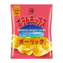 ご注文前にご確認ください※ 12時から14時の時間帯指定はできません。ご指定の場合は14時から16時にて手配いたします。商品説明★ 2種のガーリックでクセになる味わいです。※メーカーの都合により、パッケージ・仕様・成分・生産国等は予告なく変更になる場合がございます。※上記理由でのご返品はお受けできませんので、事前お問合せなどご注意のほど宜しくお願いいたします。スペック* 総内容量：55g* 商品サイズ：55×185×240* 原材料：馬鈴薯(日本:遺伝子組換えでない)、植物油、ガーリックパウダー、ぶどう糖、食塩、砂糖、たんぱく加水分解物(大豆を含む)、野菜エキスパウダー(乳成分・大豆・豚肉・ゼラチンを含む)、オニオン、ホワイトペパー、唐辛子/調味料(アミノ酸等)、香辛料抽出物、甘味料(ステビア、カンゾウ)、香料、カラメル色素、酸味料* 単品JAN：4901335116335