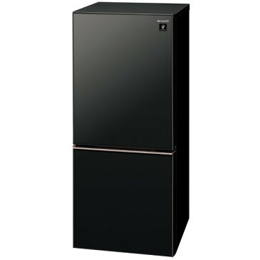 【送料無料】冷蔵庫 シャープ SHARP SJ-GD14E-B 黒 ブラック 一人暮らし ガラスドア 137L 140L 小型 2ドア シンプル おしゃれ 右開き 左開き どっちもドア