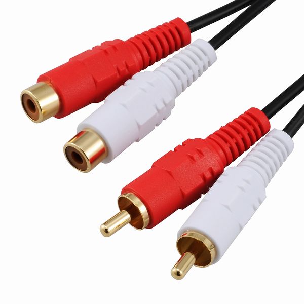 オーム電機 AUD-C20R2J-K [オーディオ延長コード ピンプラグ×2-ピンジャック×2 2m]