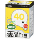 オーム電機 LB-G9640K-WLL [白熱ボール電球 40W E26 G95 ホワイト]