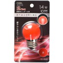 LEDミニボール球装飾用 G40/E26/1.4W/10lm/クリア赤色06-4682 LDG1R-H 13C[LED電球・直管:LED電球装飾用]
