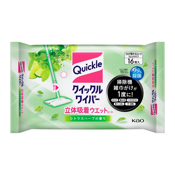 花王 クイックルW立体吸着ウエットシトラスハーブ16枚