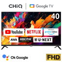 er 40C` X}[ger zM ng 40^ 40V^ O[Oer tLEDer LAN Dolby Audio Bluetooth GoogleAVX^gΉ Ǌ|Ή X}zA NETFLIX YouTube Google TV JL40G7EG CHiQ