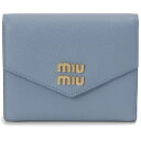 MIU MIU ミュウミュウ 三つ折り財布 財布 レディース アストラーレ ライトブルー 青 5MH040 2DT7 F0637 BI FOLD WALLET ASTRALE シンプル コンパクト 誕生日 新生活 プレゼント ギフト 贈り物 【並行輸入品】