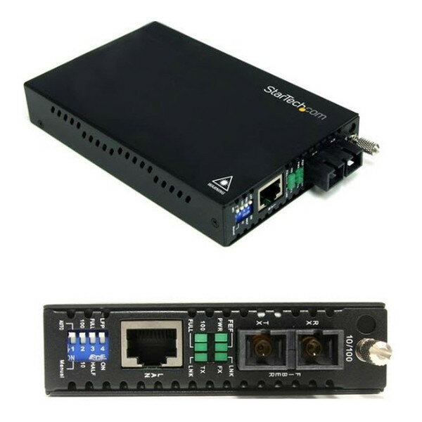 StarTech ET90110SC2 [イーサネット光メディアコンバータ Ethernet(10Base-T/100Base-TX) - 光ファイバ(100BASEーFX) マルチモード 最大2km延長 RJ-45(メス) - 光ファイバ SCデュプレックス(メス)]