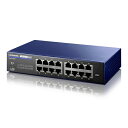 IODATA BSH-G16MB IEEE802.1X認証対応L2インテリジェントスイッチ 16ポート ミレニアム群青
