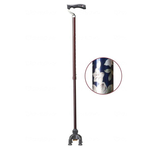 ユーバ産業 四点前後可動固定式 2ウェイステッキ ツツジ 青 TW-0128 非課税 メーカー直送