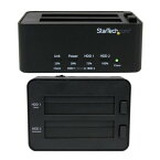 StarTech SATDOCK2REU3 [HDD/SSD スタンド (USB 3.0接続/2ベイ/複製 &完全消去 PC不要/トップローディング デュープリケーター/ハードドライブドッキングステーション)]