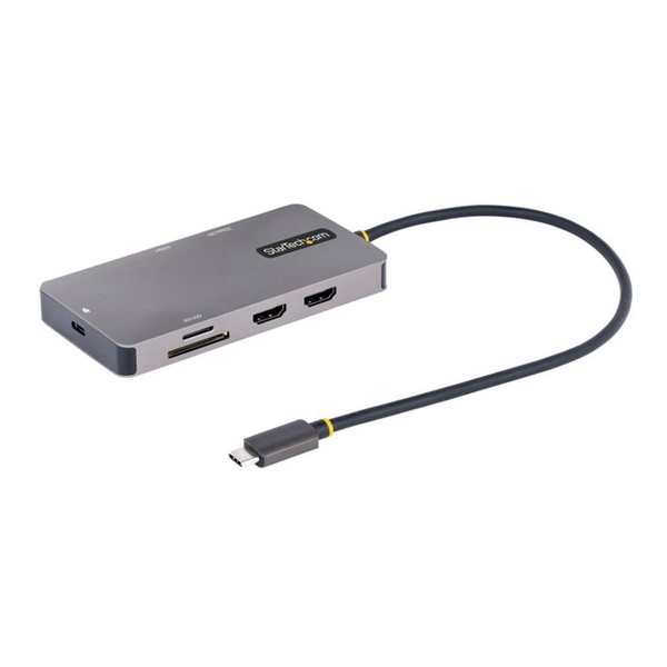 StarTech 120B-USBC-MULTIPORT [}`|[gA_v^[ (USB Type-Cڑ/fAj^[/4K60Hz HDMI/100W USB PD/2x USB-Anu/GbE/SD&MicroSDJ[h[_[/eOSΉ/30cmP[u/@\nu)]