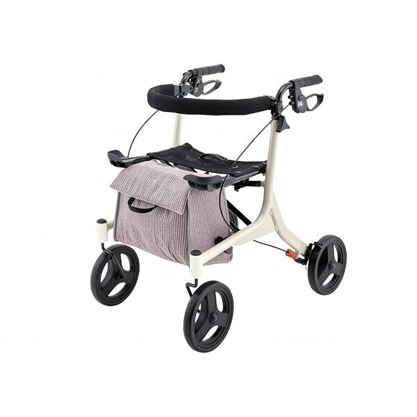商品説明★ 歩行車のまま買い物ができるスーパーのカゴを載せられるので、店舗のカートが不要になります。バスケットホルダーがあるため、カゴを安定して置くことができます。カゴをフックで固定できます。★ 大容量簡易保冷バッグエコバッグなどに入れた購入物をそのままバッグに入れて持ち帰れます。※簡易保冷バッグのため、生鮮品を長時間入れたままにしないでください。★ 身長の高い方も利用可能ハンドル高さが72.5〜90cmの間で調節可能。背の高い方でも、安心してご利用いただけます。★ 軽量設計とハンドリング軽量設計でちょっとした段差も楽に持ち上げ可能。回転しやすい前輪設計でスイスイハンドリング。大きな車輪で凹凸のある道も楽々。★ コンパクトに収納できる左右折りたたみ構造★ 座面付で休憩できます★ 積載可能なカゴ 底面サイズ:縦31×横43cm〜縦37×横51cmスペック* 商品サイズ:幅53×奥行73×高さ72.5〜90cm* ハンドル高さ:72.5・75・77.5・80・82.5・85・87.5・90cm(8段階)* 座面サイズ:幅37.5×奥行18.5cm* 座面高さ:47cm* 折りたたみサイズ:幅28×奥行73×高さ72.5cm* 商品重量:約6.1kg* バッグ容量:約12L(載荷重:6kg未満)* 最大使用者体重:100kg