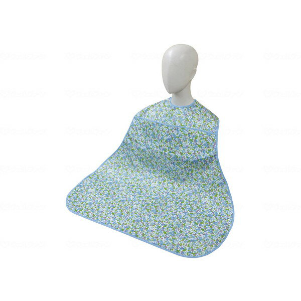 大阪エンゼル ディナーエプロン ポケット付 ブルー 小花 6077 メーカー直送