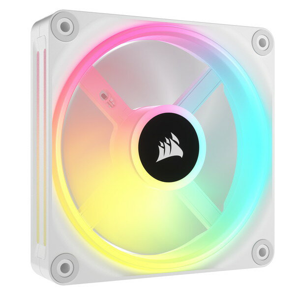 長寿ベア Corsair CO-9051005-WW iCUE LINK QX120 RGB WHITE 120mm Magnetic Dome RGB Fan Expansion Kit [ケースファン]