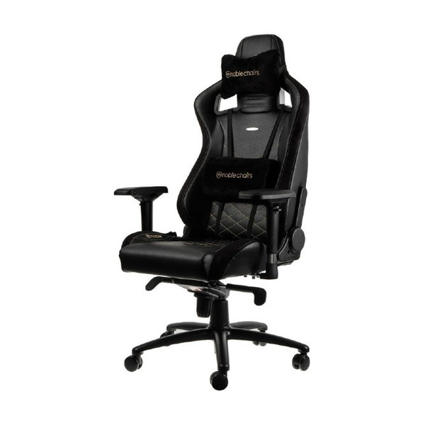 noblechairs ゲーミングチェア ゴールド EPIC エグゼクティブデザイン オフィスチェア デスクチェア NBL-PU-GOL-003 リクライニング 極厚PUレザー 通気性 ワイド座面 テレワーク 在宅 PC作業 長時間作業 eスポーツ 1年保証 簡単組み立て レビューCP1000