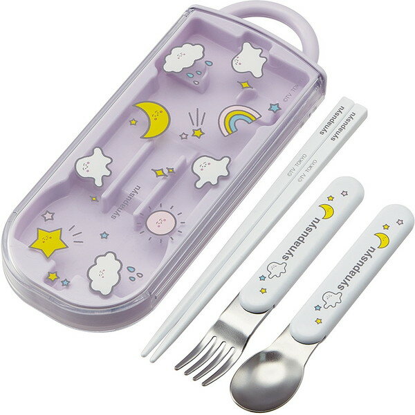 スケーター TACC2AG シナぷしゅ お弁当 トリオセット(箸・スプーン・フォーク) 開けやすいスライド式 ..