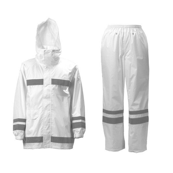 カジメイク 3810 視認性レインスーツ ホワイト BLL