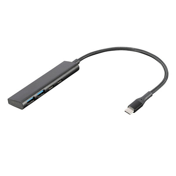Nakabayashi UH-C3364BK USB3G1Type-C4Pアルミハブ/ブラック