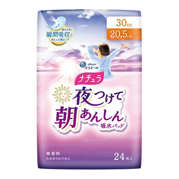 大王製紙 ナチュラ 夜つけて朝あんしん 吸水パッド 20.5cm 30cc 24枚