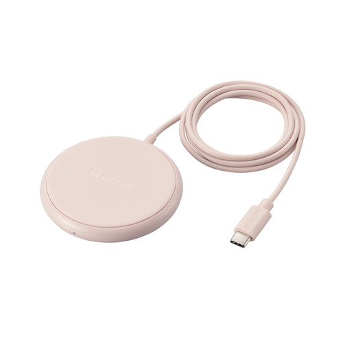 ELECOM W-QA25PN ワイヤレス充電器 Qi認証 5W 卓上 滑り止めパッド ケーブル一体 おくだけ充電 ピンク ELECOM W-QA25PN ワイヤレス充電器 Qi認証 5W 卓上 滑り止めパッド ケーブル一体 おくだけ充電 ピンク