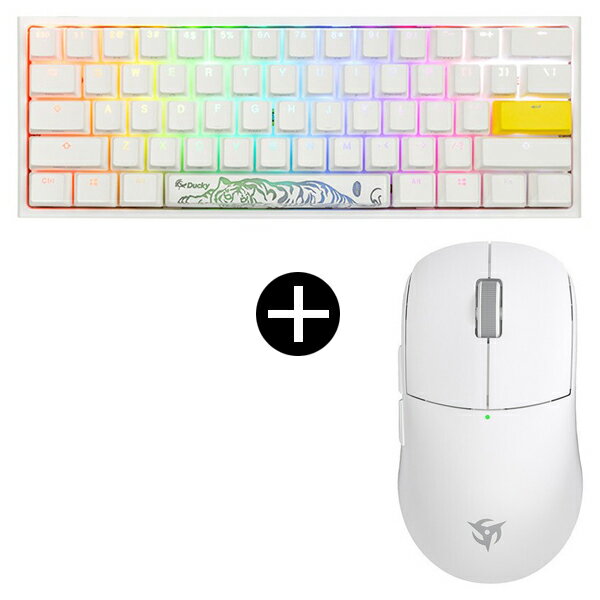 【5/15限定 エントリー 抽選で最大100 Pバック】 Ducky dk-one2-pro-rgb-mini-pw-silver One 2 Pro Mini RGB Pure White Cherry Speed Silver RGB ゲーミングキーボード(英語配列 / 有線) Ninjutso nj-sora-4k-white ゲーミングマウス セット