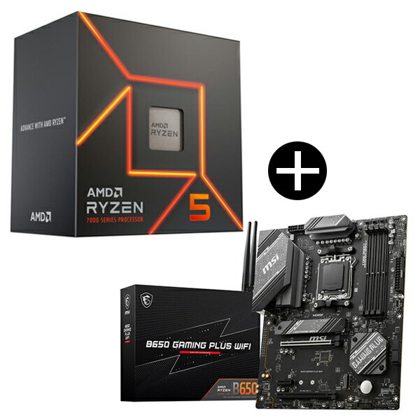 AMD Ryzen5 7600 With Wraith Stealth Cooler 100-100001015BOX CPU (6C/12T 4.0Ghz 65W) MSI B650 GAMING PLUS WIFI マザーボード セット