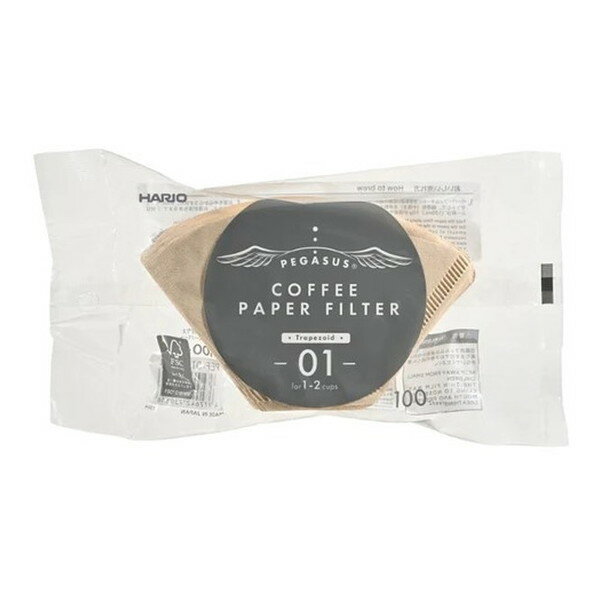 HARIO PEF-01-100M ブラウン ペガサス [コーヒーペーパーフィルター01 M 100枚]