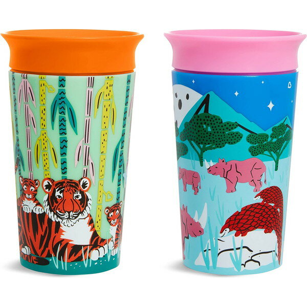 マンチキン ミラクルカップ ワイルドラブ 2個セット サイ＆トラ キャップ無し